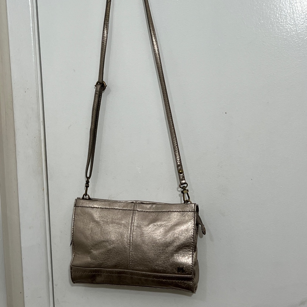 The Sak Bag gunmetal color Purse Crossbody Or Clutch with multicolor interior - Picture 2 of 15